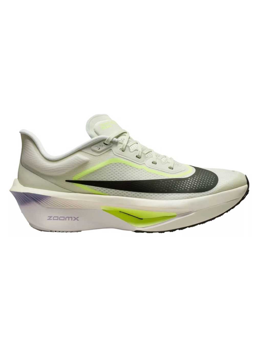 Nike Zoom Fly 6 White & Grey Running Shoes with Yellow Accents
